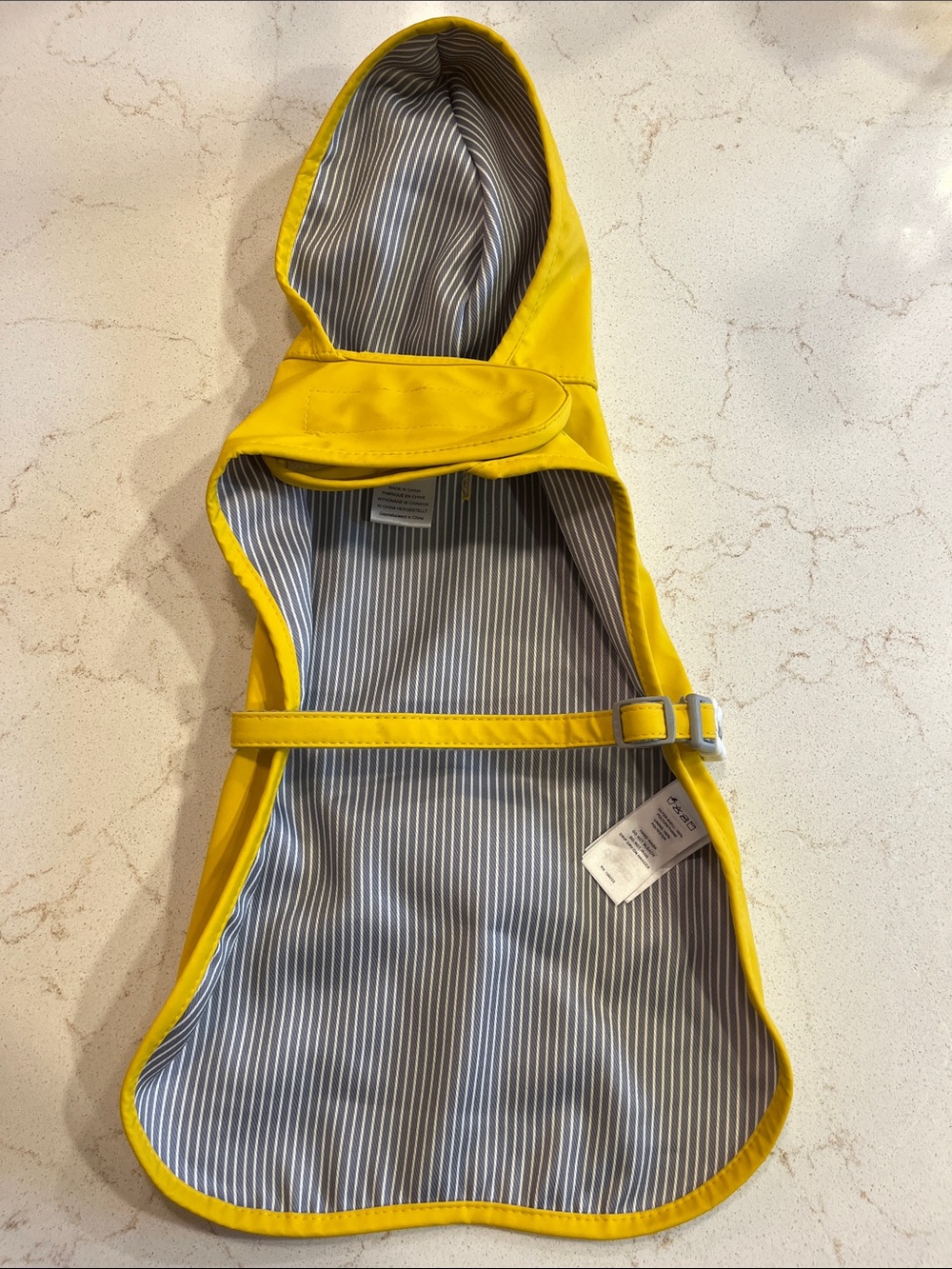 Sydney and Co. London Yellow Waterproof Dog Rain Jacket with Hood - Picture 3 of 6